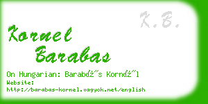 kornel barabas business card